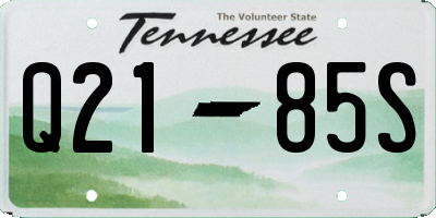 TN license plate Q2185S