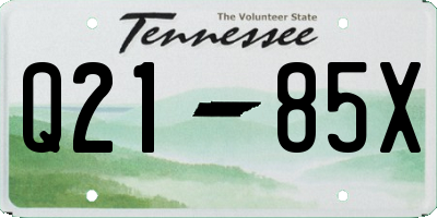 TN license plate Q2185X