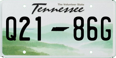TN license plate Q2186G
