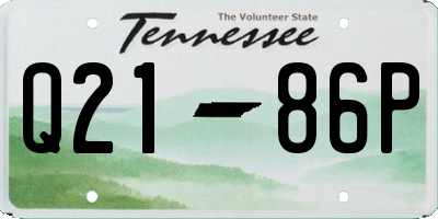 TN license plate Q2186P
