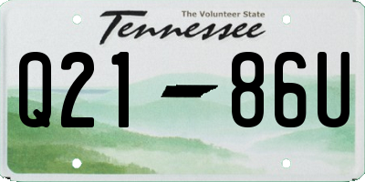 TN license plate Q2186U