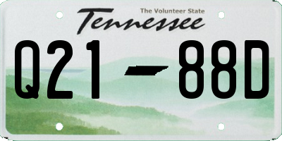TN license plate Q2188D