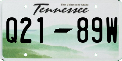 TN license plate Q2189W