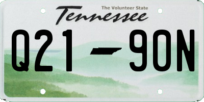 TN license plate Q2190N