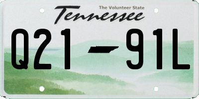 TN license plate Q2191L