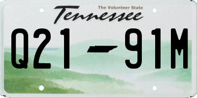 TN license plate Q2191M