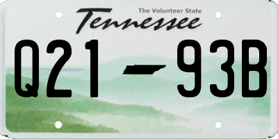 TN license plate Q2193B