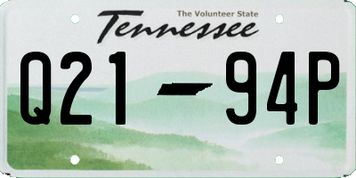 TN license plate Q2194P