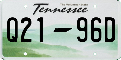 TN license plate Q2196D