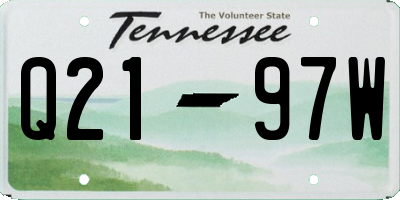 TN license plate Q2197W