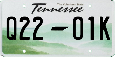 TN license plate Q2201K