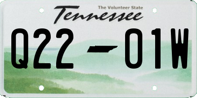 TN license plate Q2201W