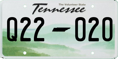 TN license plate Q2202O