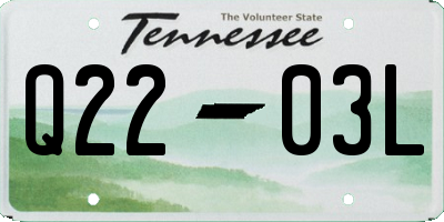 TN license plate Q2203L