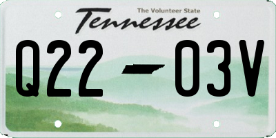 TN license plate Q2203V