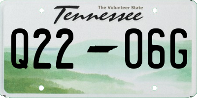 TN license plate Q2206G