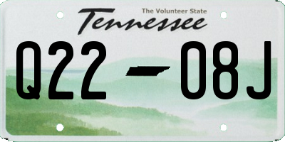 TN license plate Q2208J