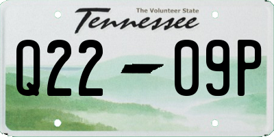 TN license plate Q2209P
