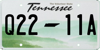 TN license plate Q2211A