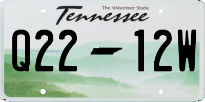TN license plate Q2212W