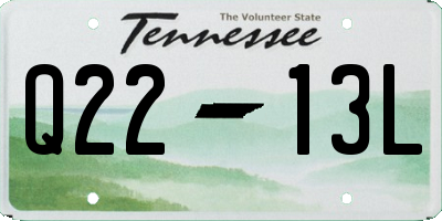 TN license plate Q2213L