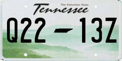 TN license plate Q2213Z