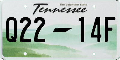 TN license plate Q2214F