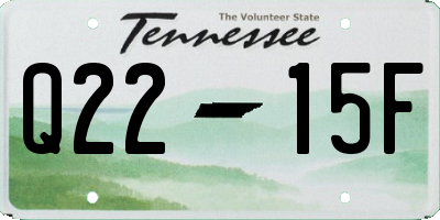 TN license plate Q2215F