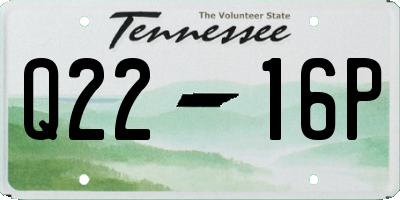 TN license plate Q2216P