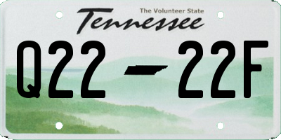 TN license plate Q2222F