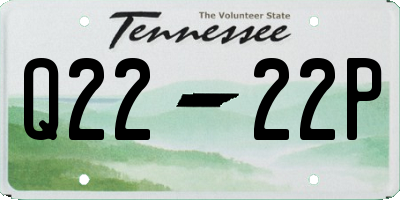 TN license plate Q2222P