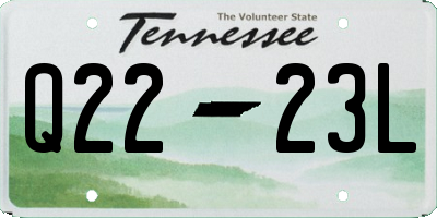 TN license plate Q2223L