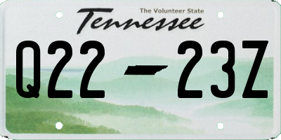 TN license plate Q2223Z