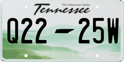 TN license plate Q2225W