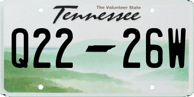 TN license plate Q2226W