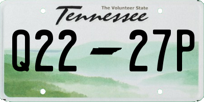 TN license plate Q2227P