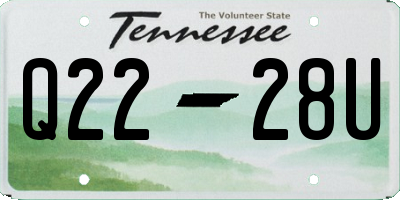 TN license plate Q2228U