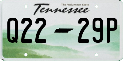 TN license plate Q2229P
