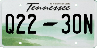 TN license plate Q2230N