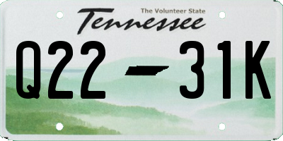 TN license plate Q2231K