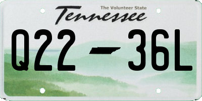 TN license plate Q2236L