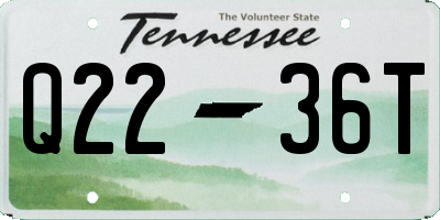 TN license plate Q2236T