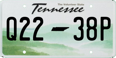 TN license plate Q2238P