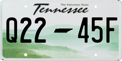 TN license plate Q2245F