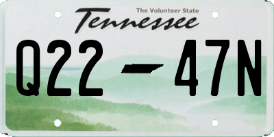 TN license plate Q2247N