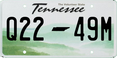 TN license plate Q2249M