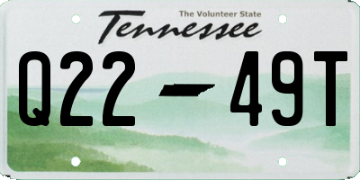 TN license plate Q2249T