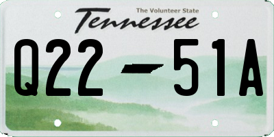 TN license plate Q2251A