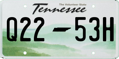 TN license plate Q2253H