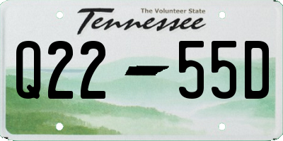 TN license plate Q2255D